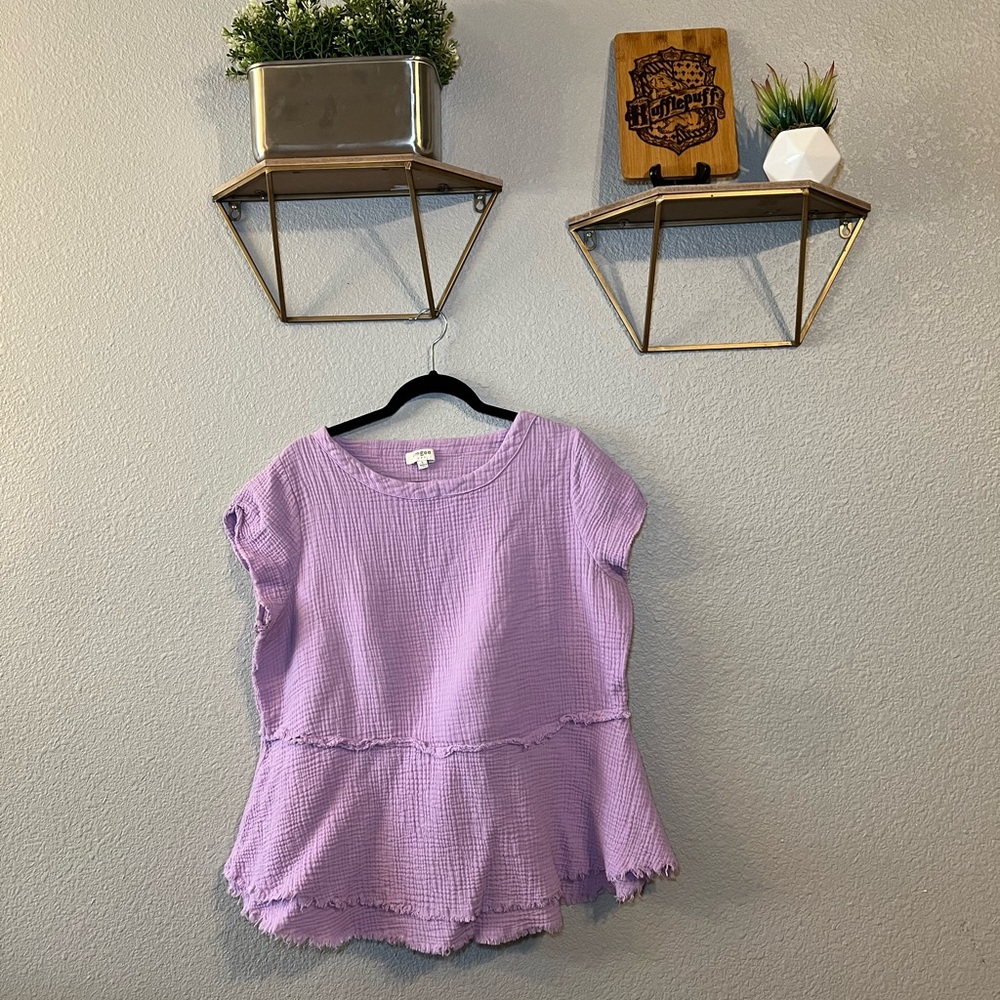 Umgee Purple Textured Blouse